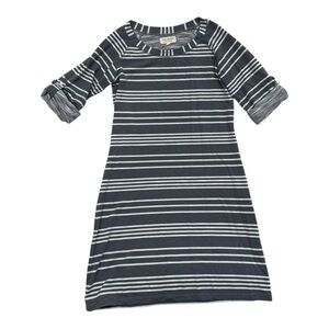Max Studio Weekend Grey White Stripe Dress - Size Medium